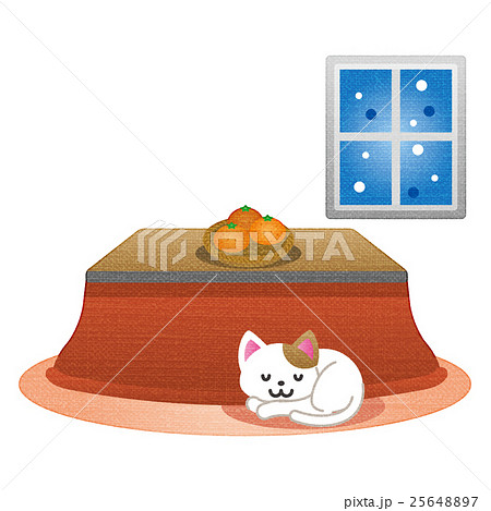 コタツと猫のイラスト素材 25648897 Pixta
