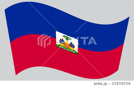 Flag of Haiti waving on gray background Flag of Haiti waving on gray background 25650556