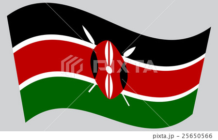 Flag of Kenya waving on gray background Flag of Kenya waving on gray background 25650566