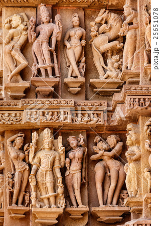 Famous sculptures of Khajuraho temples, India 25651078