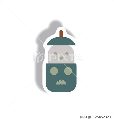 Vector illustration paper sticker Halloween icon 25652324