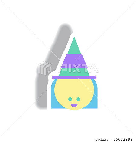 Vector illustration paper sticker Halloween icon 25652398