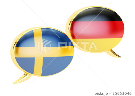 Speech bubbles, Swedish-German conversation 25653046