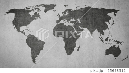 textured vintage world map on grey background 25653512