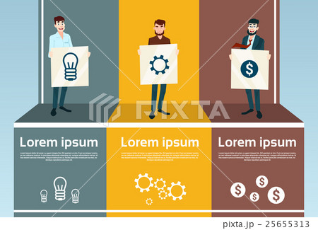 Business Man Hold Banner New Startup Finance 25655313