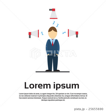 Business Man Megaphone Loudspeaker Digital Business Man Megaphone Loudspeaker Digital 25655690