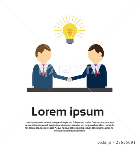 Business Man Shake Hand Concept Light Bulb New 25655691