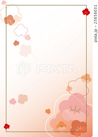 梅の花 背景 縦のイラスト素材 25656031 Pixta