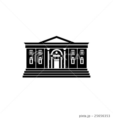 Two storey public building icon, simple style Two storey public building icon, simple style 25656353