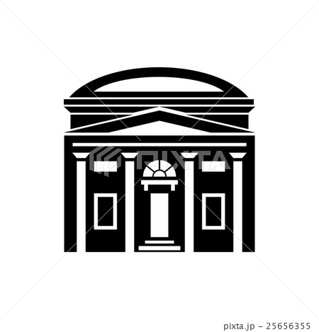 Building with a round roof icon, simple style 25656355