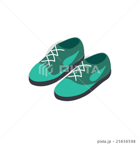 Turquoise shoes with laces icon isometric 3d style 25656598