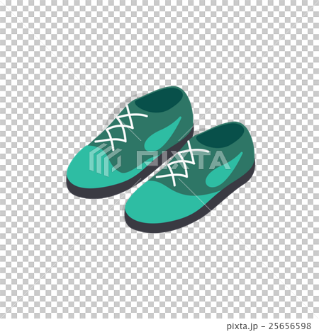 Turquoise shoes with laces icon isometric 3d style 25656598