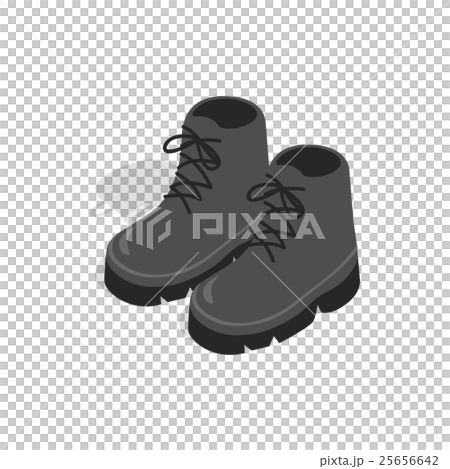 Black boots icon in isometric 3d style 25656642