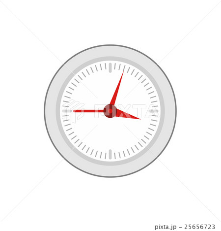 Round wall clock with red arrows icon, flat style Round wall clock with red arrows icon, flat style 25656723