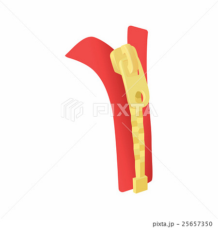 Zipper with lock icon, cartoon style 25657350