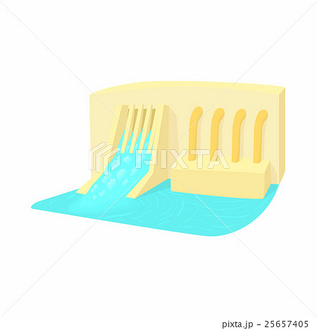 Water dam icon, cartoon style 25657405