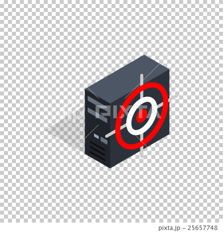 Computer system unit and red target icon 25657748