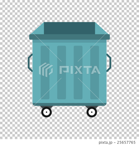 Dumpster on wheels icon, flat style Dumpster on wheels icon, flat style 25657765