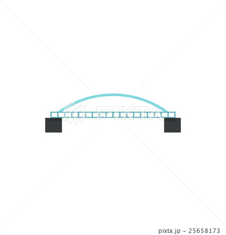 Bridge with arched railing icon, flat style 25658173