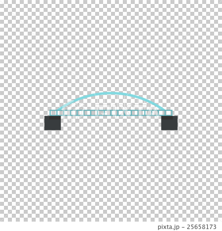 Bridge with arched railing icon, flat style 25658173
