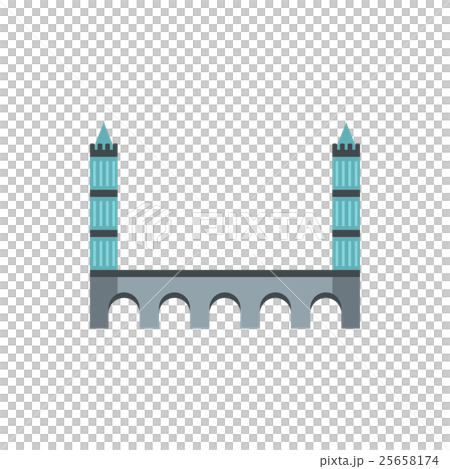 Tower bridge icon in flat style 25658174
