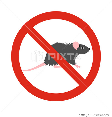 Prohibition sign mouse icon, flat style 25658229