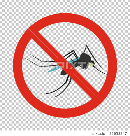 Prohibition sign mosquitoes icon, flat style 25658247