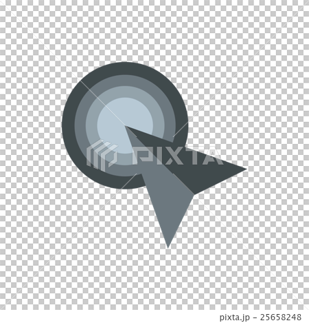 Grey arrow cursor icon, flat style 25658248