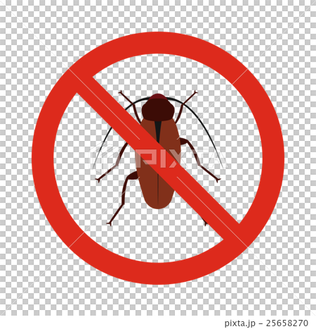 Prohibition sign bugs icon, flat style 25658270