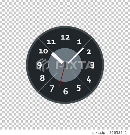 Black wall clock icon, flat style Black wall clock icon, flat style 25658341