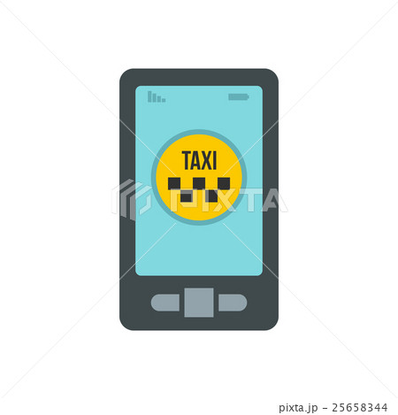 Smartphone with taxi service application icon Smartphone with taxi service application icon 25658344
