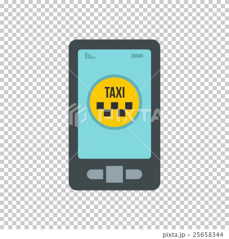 Smartphone with taxi service application icon Smartphone with taxi service application icon 25658344