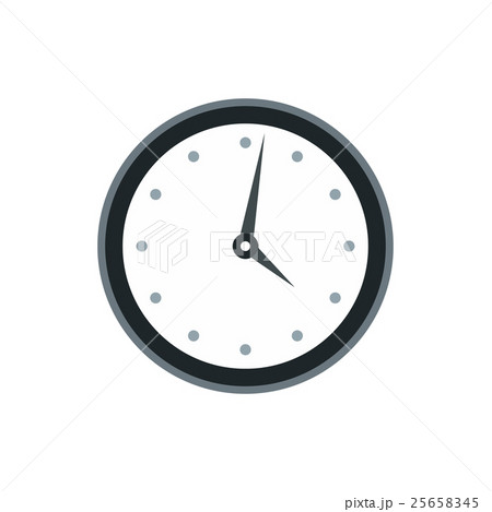 Wall clock with black rim icon, flat style Wall clock with black rim icon, flat style 25658345