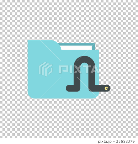 Worm in e-mail icon, flat style Worm in e-mail icon, flat style 25658379