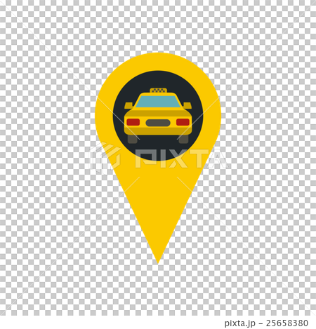Gps pointer map with car taxi icon, flat style Gps pointer map with car taxi icon, flat style 25658380