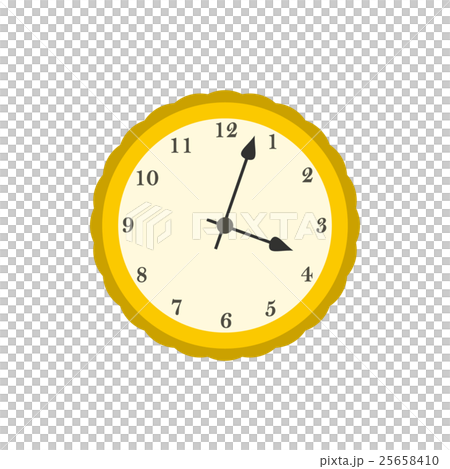 Wall clock with yellow rim icon, flat style Wall clock with yellow rim icon, flat style 25658410