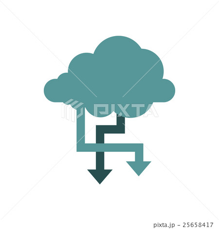 Storing files in cloud icon, flat style 25658417