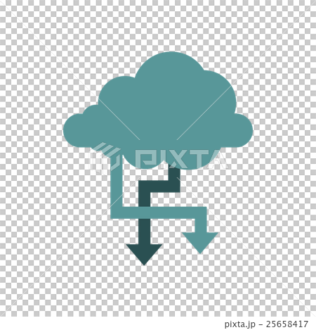Storing files in cloud icon, flat style 25658417