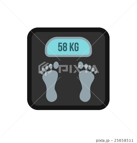 Black floor scales icon, flat style 25658511