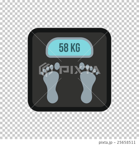 Black floor scales icon, flat style 25658511