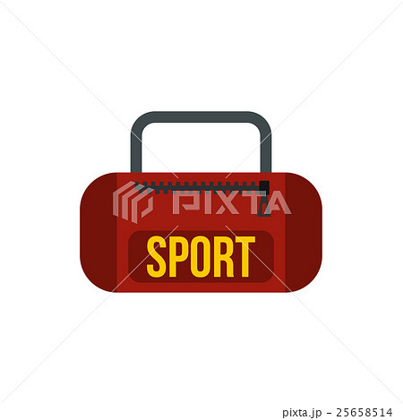 Red sports bag icon in flat style Red sports bag icon in flat style 25658514