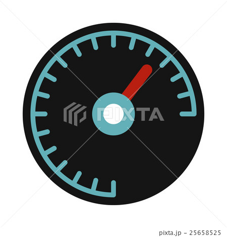Black speedometer icon, flat style 25658525