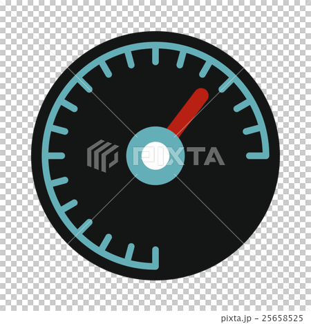Black speedometer icon, flat style 25658525
