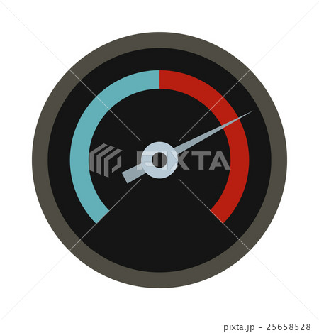 Black tachometer icon, flat style 25658528