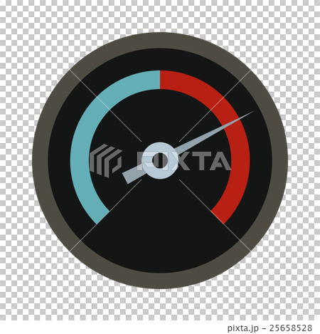 Black tachometer icon, flat style 25658528