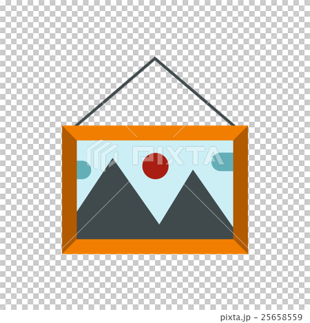 Picture in wooden frame on the wall icon Picture in wooden frame on the wall icon 25658559