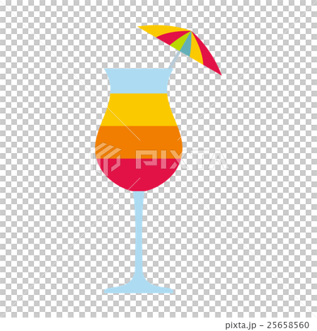 Colorful layered cocktail with umbrella icon Colorful layered cocktail with umbrella icon 25658560