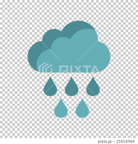 Cloud with rain drops icon, flat style Cloud with rain drops icon, flat style 25658564