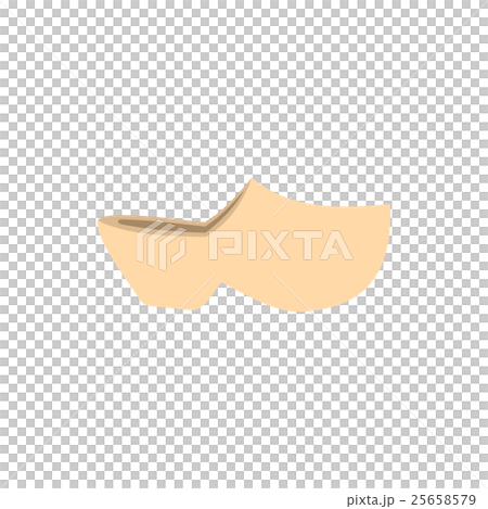 Wooden shoe icon in flat style 25658579