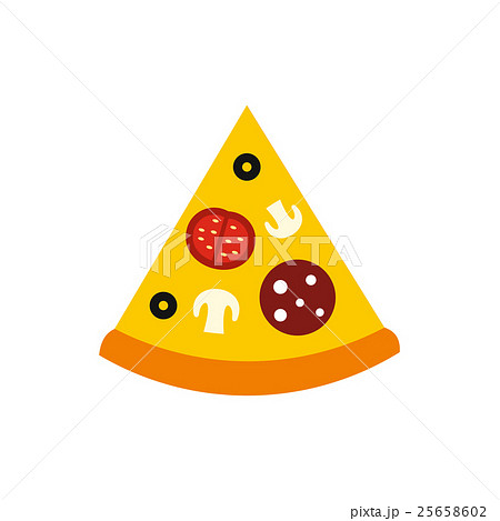 Slice of pizza icon in flat style 25658602